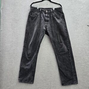 Levi's 501 Men Jeans 34X32 Black Denim Straight Original Fit Leg